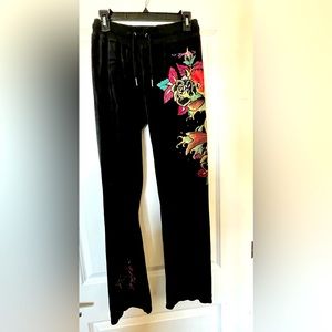 Ed Hardy Vintage velvet black sweat pants